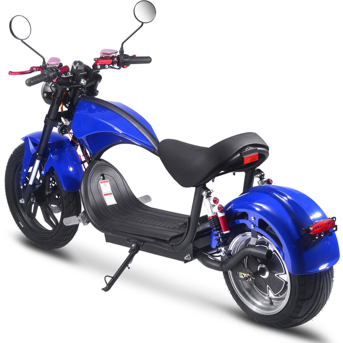 MotoTec Raven 60v 30ah 2500w Lithium Electric Scooter Blue-MOTOTEC