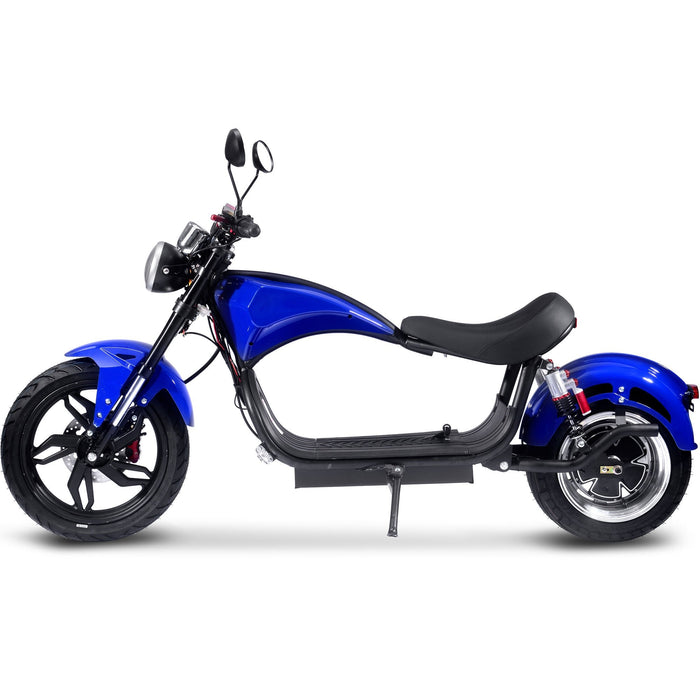 MotoTec Raven 60v 30ah 2500w Lithium Electric Scooter Blue-MOTOTEC