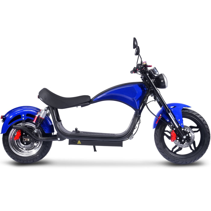 MotoTec Raven 60v 30ah 2500w Lithium Electric Scooter Blue-MOTOTEC