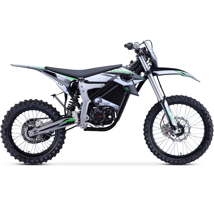 MotoTec Venom 72v 12000w Electric Dirt Bike White-MOTOTEC