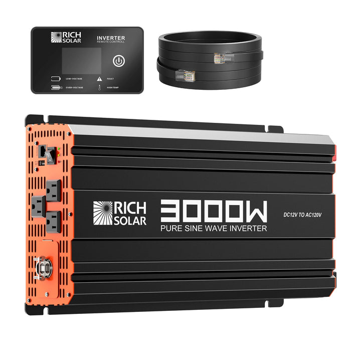 Rich Solar 3000 Watt 12 Volt Industrial Pure Sine Wave Inverter